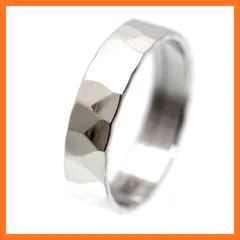 【新品】 [シルバーワン] シルバー925 ハンマードリング メンズ c3 細め [縦幅5mm 23号] シンプル タタキ 0