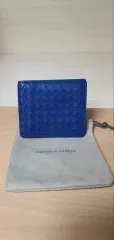 ボッテガ・ヴェネタ 二つ折り財布/財布 ブルー 正規品 A級 (鑑定済)