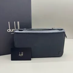 未使用級　ダンヒル　オーガナイザー　ダブルジップ　ラウンドファスナー　レザー　黒　ブラック　セカンドバッグ