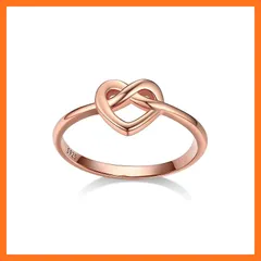 【新品】 [Bestyle] 指輪 レディース 結び ハート リング シルバー925 金属アレルギー 人気 つけっぱなし シンプル ピンクゴールドリング 18k レディース 誕生日 プレゼント アクセサリー(9号) 0