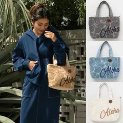 ハワイアン コーデュロイ生地 サガラ ハイビスカス ALOHA 刺繍 ミニ トートバッグ かばん BAG レディース 秋冬 プチプラビーチスタイル フラダンス ハワイ花 リーフ 雑貨インテリア ハワイアン雑貨