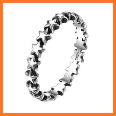 【新品】 [ChicSilver] 星 指輪 レディース 人気 かわいい 19号 リング シルバー925 いふじ銀 スター アクセサリー 0