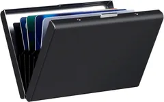 【新着商品】大容量 軽量 極小財布 スライド式 薄型 カード スキミング防止 磁気防止カードケース 贈り物 アルミカードケース カードプロテクター 【6枚収納】 クレジットカードケース レディース メンズ (黒) カードケース [Jingelmall]