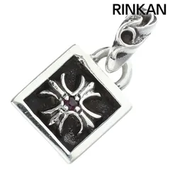 クロムハーツ  FRAMED CH PLUS 1RUBY/フレームドCHプラス 1ルビー/チャーム/シルバーネックレストップ メンズ