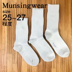 【3足】Munsingwear マンシングウェア　メンズ ワンポイントリブソックス 白（25-27cm程度）のサムネイル