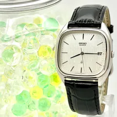 【新品電池】SEIKO セイコー メンズ 腕時計 シルバー スクエア デイト 5932-5190 001610 新品ベルト