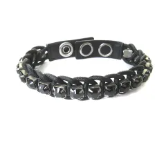 スワロフスキー SWAROVSKI ブレスレット アクセサリー レザー ブラック 黒 