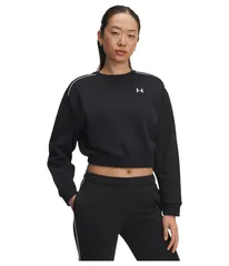 アンダーアーマー レディース アウター パーカー・スウェット フリース Under Armourival Fleece Piped Long Sleeve Crew BlackWhite ホワイト