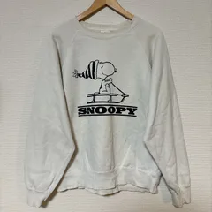 (^w^)b PEANUTS x GU ピーナッツ ジーユー スヌーピー ラグランスウェット   裏起毛  ボックスシルエット トレーナー 長袖トップス カジュアル ストリート キャラクター ホワイト 白 男女兼用 ユニセックス サイズL OM10810YSのサムネイル
