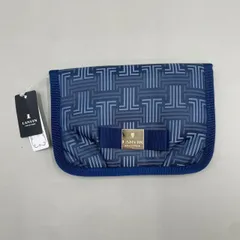 新品未使用　LANVIN COLLECTION　ランバン　マルチポーチ　化粧ポーチ　リボン　ナイロン　ロゴ　紺　ネイビーのサムネイル