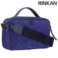 エンポリオアルマーニ ロゴ総柄スエードショルダーバッグ メンズ