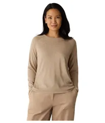 エイリーンフィッシャー レディース アウター ニット・セーター クルーネック Eileen Fisher Super Fine Merino Crew Neck Sweater Biscuit