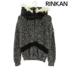 モンクレール  MAGLIONE TRICOT CARDIGAN ファーフード付きジップアップニット レディース XS