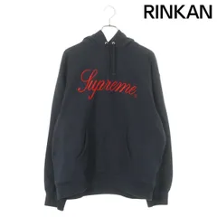 シュプリーム  24AW  Embroidered Script Hooded Sweatshirt ロゴ刺繍プルオーバーパーカー メンズ L
