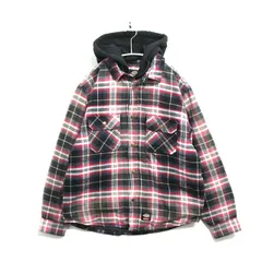 【新品】SUPREME シュプリーム × Dickies ディッキーズ S メンズ 長袖シャツ フーディ 25AW Lined Zip Up Hooded Flannel Shirt 赤 紺 新品 古着