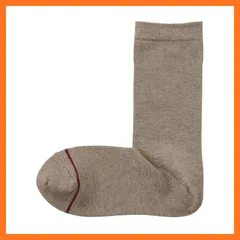 【新品】 無印良品 婦人 足なり直角 履き口やわらか あったか綿 靴下 (ウール入り・口ゴムなし) レディース DAJ77A5A グレイッシュブラウン 23～25cm 1