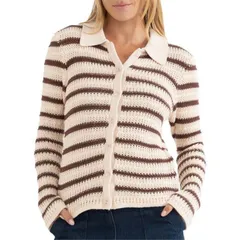 リズム レディース トップス Tシャツ ニット 長袖 Rhythm Highline Stripe LongSleeve Knitop Womens Chocolate チョコレートのサムネイル