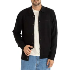 リズム メンズ トップス シャツ ニット Rhythm Mohair Button Up Knit Mens Black ブラックのサムネイル