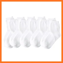 【新品】 [ナースリー] 看護師さんのソックス お買得5足セット クルー丈 スクールソックス レディース 23.0-25.0 cm ホワイト(5足組) 9000503A 0