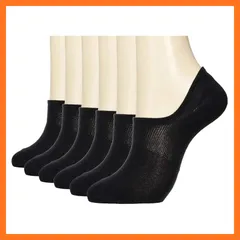 【新品】 [オカモト] 脱げない ココピタ スニーカー用 深め レディース 綿混 スニーカーソックス 840-429 6足組 ブラック 23.0 cm~25.0 cm 1