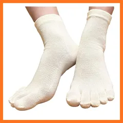 【新品】 [PAX-ASIAN] 日本製 シルク レディース 絹 婦人 五本指ソックス ２足組 下履き用 ナイトソックス カカト付き #5047 1