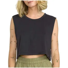ボルコム レディース トップス タンクトップ Volcom Lil Muscle Tank Womens Vintage Black ブラックのサムネイル