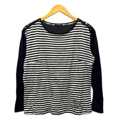 バーバリー ロンドン BURBERRY LONDON Tシャツ ロンT  クルーネック ボーダー 長袖 4 紺 ネイビー 白 ホワイト