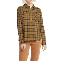 ボルコム レディース トップス シャツ 長袖 Volcom Plaid To Meet U LongSleeve Shirt Womens Bronze チェック