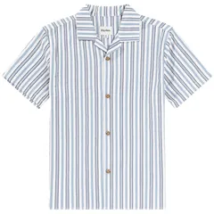 リズム メンズ トップス シャツ 半袖 Rhythm Vacation Stripe ShortSleeve Short Mens Blue ブルーのサムネイル