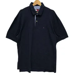 90's vintage 90年代 ヴィンテージ TOMMY HILFIGER トミーヒルフィガー 半袖 ポロシャツ ワンポイント刺繡 オーバーサイズ ビッグシルエット HongKong製 XLサイズ ネイビー