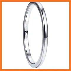 【新品】 083基地 レディース 指輪 細身 2mm ピンキーリング タングステン 日本サイズ 四色選択 ポリッシュクロス付き 7号 1