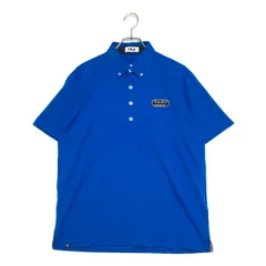 中古 メンズ フィラゴルフ FILA GOLF 半袖ポロシャツ LL 青 ブルー ボタンダウン バックプリント
