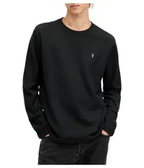 オールセインツ メンズ アウター ニット・セーター AllSaints Rowe Long Sleeve Crew Jet Black ブラックのサムネイル