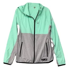 THE NORTH FACE ザノースフェイス ライトグリーン ロゴ スポーツ 機能性 フード ウィンドブレーカー 85(S)