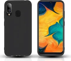 JACRON Galaxy A30 SCV43 ケース マットブラック携帯便利 ストラップホール付きGalaxy 対応 カバー 超薄型 軽量 擦り傷防止 落下防止 滑り止め TPUケース 指紋防止 ワイヤレス充電対応 (MJO-JAC-C349)