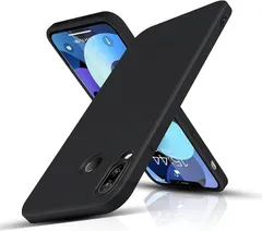 JACRON Huawei P20 Lite HWV32 Nova 3e ケース マットブラック携帯便利 ストラップホール付きP20Lite カバー 超薄型 軽量 擦り傷防止 落下防止 滑り止め TPUケース 指紋防止 (MJO-JAC-C387)のサムネイル