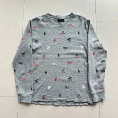 ポロラルフローレン オールオーバー ロゴ ワッフル 長袖 Tシャツ L