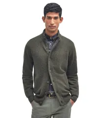 バブアー メンズ アウター ニット・セーター フルジップ Barbour Essential Patch Zip Through Knitted Jumper Seaweedのサムネイル