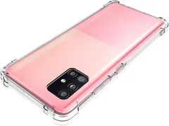 JACRON Galaxy A51 5G SCG07 ケースクリア TPU 薄型 軽量 対応カバー 全透明 黄変防止 レンズ保護 指紋防止 ストラップホール付き 防塵 一体型 人気 (TPU-AZ-1351,  MJO-JAC-C639)