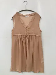 Live in comfort チュニック M ベージュ 無地 フリル リボン 袖なしのサムネイル