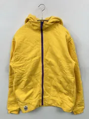 CHUMS チャムス パーカー S イエロー コットン 裏起毛 無地 ワンポイント ブランドロゴ ジップアップ 長袖
