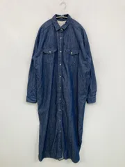 AMERICAN HOLIC アメリカンホリック シャツワンピース L ブルー デニム コットン 無地 長袖 ロング・マキシ丈