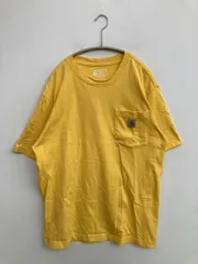 Carhartt カーハート Tシャツ/カットソー M イエロー 無地 ワンポイント ブランドロゴ ミドル丈 半袖 クルーネック(丸首)