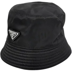 プラダ PRADA ロゴプレート バケットハット RE-NYLON 帽子 ハット ナイロン ネロ(ブラック) レディース 【中古】