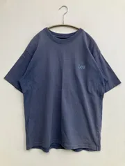 Lee リー Tシャツ/カットソー M ネイビー バックプリント ワンポイント ブランドロゴ ミドル丈 半袖 クルーネック(丸首)