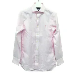 ポロ ラルフローレン POLO RALPH LAUREN  長袖シャツ スリムフィット  ピンク ストライプ柄 中古  新品同様  美品