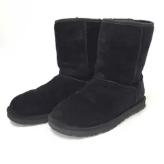 アグ UGG  ムートンブーツ スワロフスキー リボン 23cm  ブラック【中古】