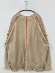 LOWRYS FARM ローリーズファーム ニット/セーター F ベージュ コットン 無地 ミドル丈 長袖 クルーネック(丸首)