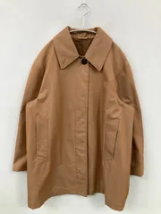 UNIQLO U ユニクロユー ステンカラーコート S ブラウン コットン 無地 ミドル丈 フードなし