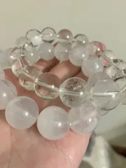 大玉好きさん☆K2産　ミルキー水晶　ブレスレット　unisex